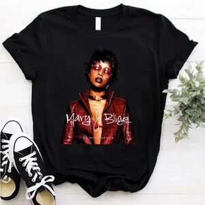 Gildan Black Graphic Tee Vintage Mary J Blige Tee